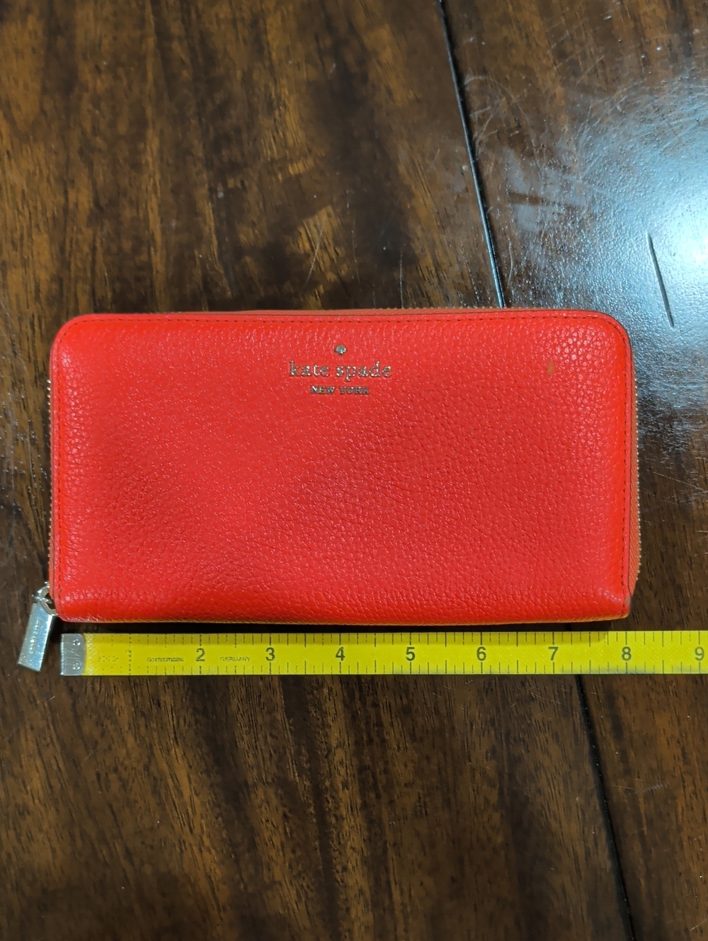 kate spade Tangerine Zip Around Leather Wallet